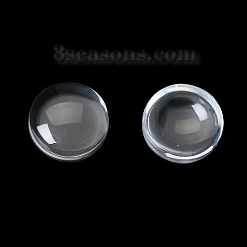 Picture of Transparent Glass Dome Seals Cabochon Round Flatback Clear 6mm( 2/8") Dia, 50 PCs