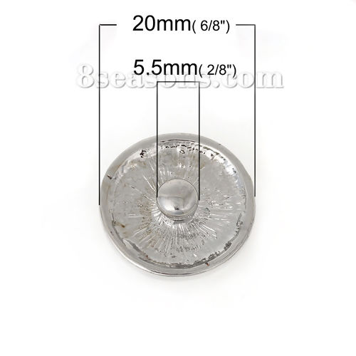 Image de 20mm Bouton Pression en Alliage de Zinc Rond Argent Vieilli Vignes de Fleurs Strass Couleur AB, pour Support Bracelet, Taille de Poignée: 5.5mm, 1 Pièce