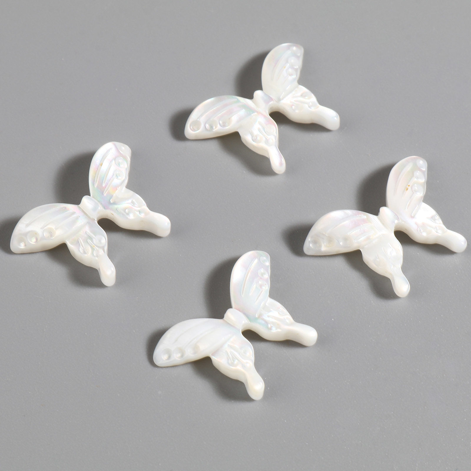 Picture of Insect Natural Shell Loose Beads Butterfly Animal White About 20mm x 14mm, Hole:Approx 0.7mm, 1 Piece