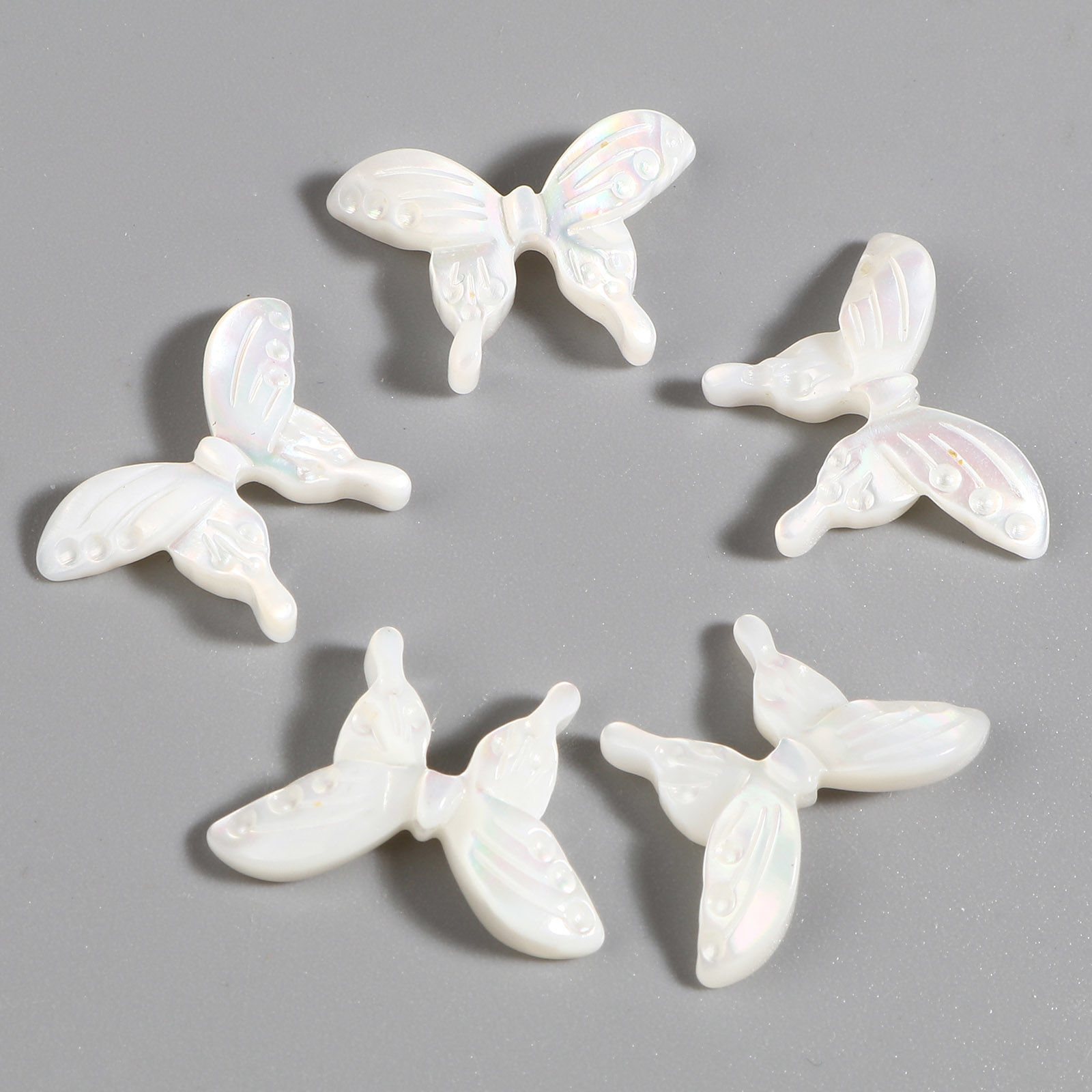 Picture of Insect Natural Shell Loose Beads Butterfly Animal White About 20mm x 14mm, Hole:Approx 0.7mm, 1 Piece
