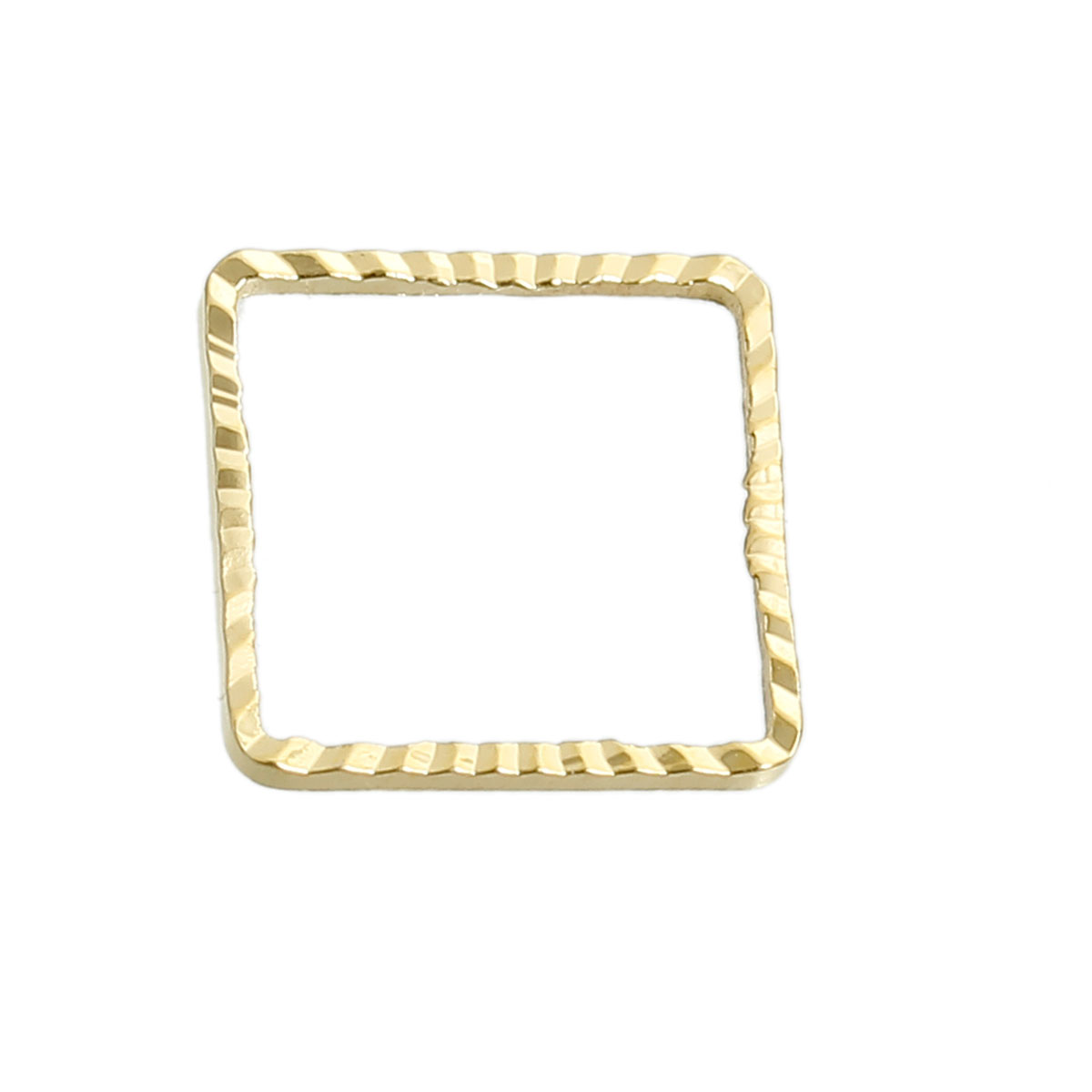 Изображение 100 ШТ Латунь Геометрический Разъемы подвесок для рамки безеля Позолоченный Квадратные 10мм x 10мм