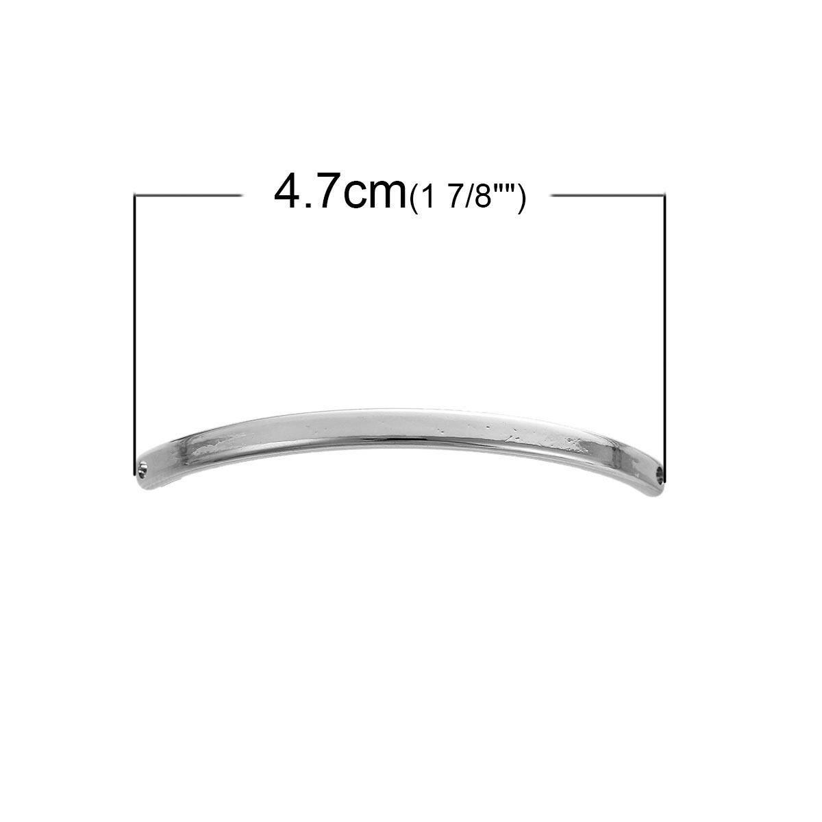 Picture of Brass Connectors Findings Arc Silver Tone 47mm(1 7/8") x 4mm( 1/8"), 3 PCs