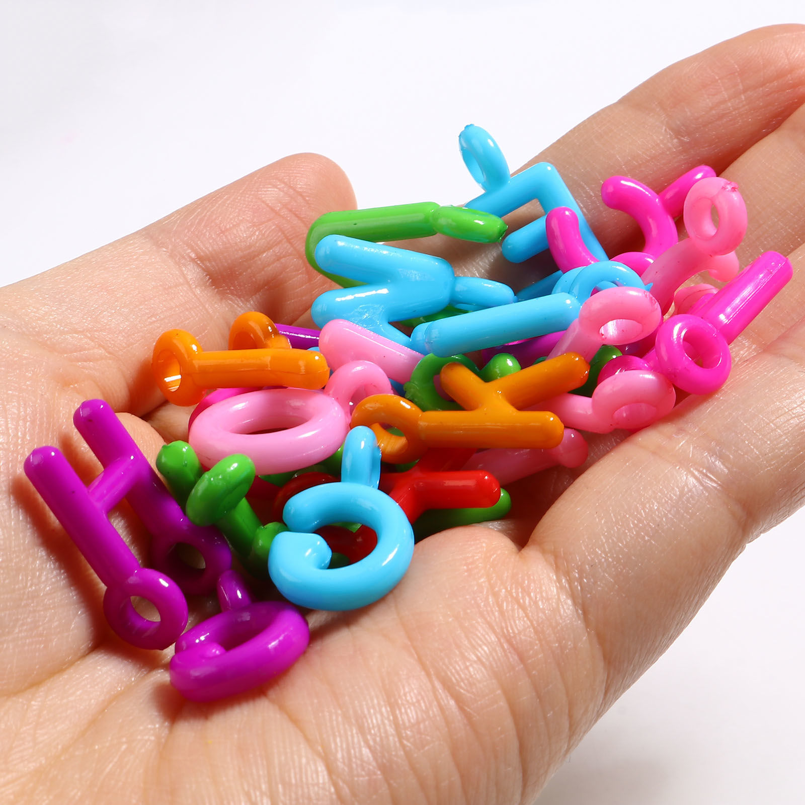 Picture of Acrylic Charms Capital Alphabet/ Letter At Random Color Mixed 22mm x 15mm - 20mm x 12mm, 100 PCs