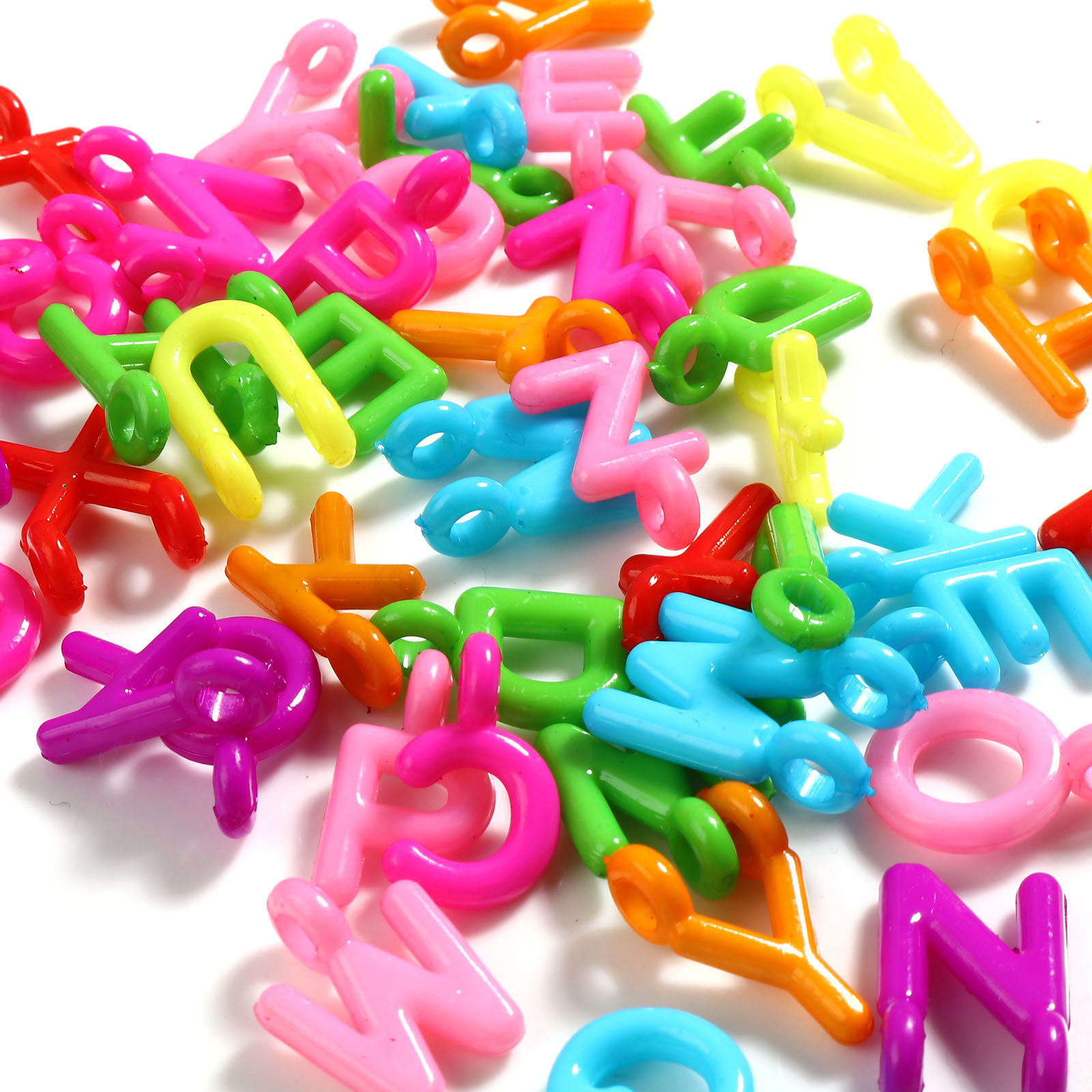 Picture of Acrylic Charms Capital Alphabet/ Letter At Random Color Mixed 22mm x 15mm - 20mm x 12mm, 100 PCs