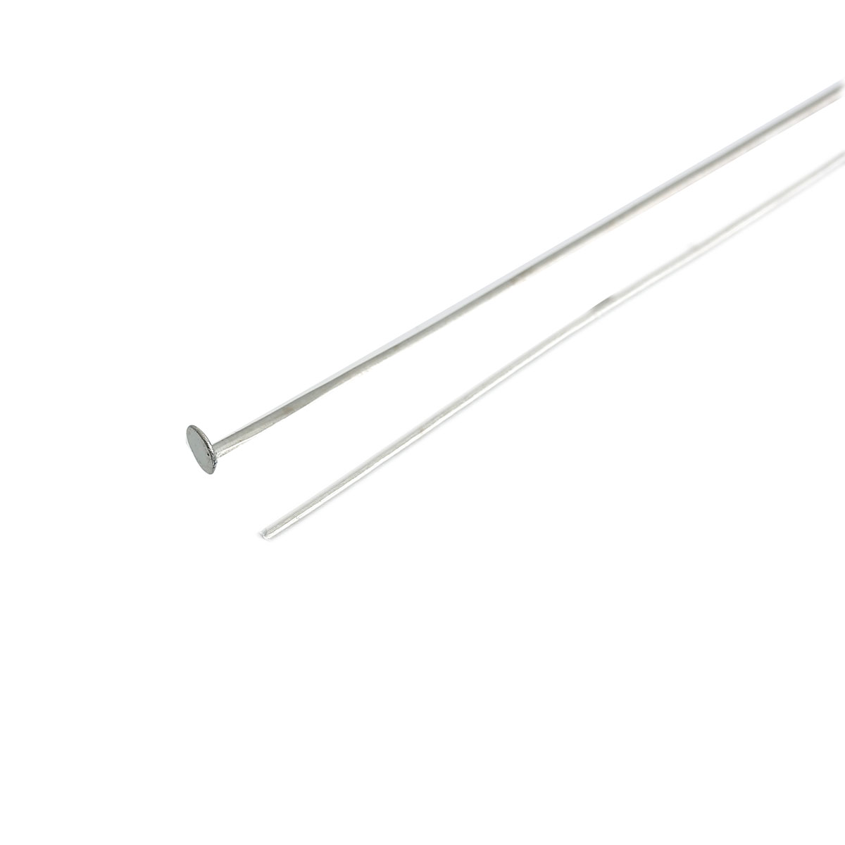 Picture of Iron Based Alloy Head Pins Silver Tone 6cm(2 3/8") long, 0.8mm (20 gauge), 200 PCs