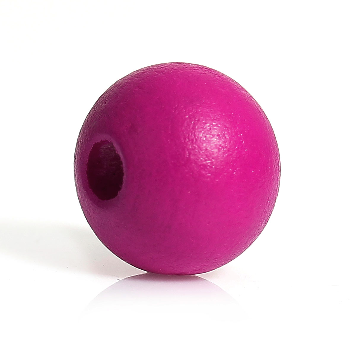 Picture of Natural Hinoki Wood Spacer Beads Round Fuchsia About 10mm Dia, Hole: Approx 3mm, 200 PCs