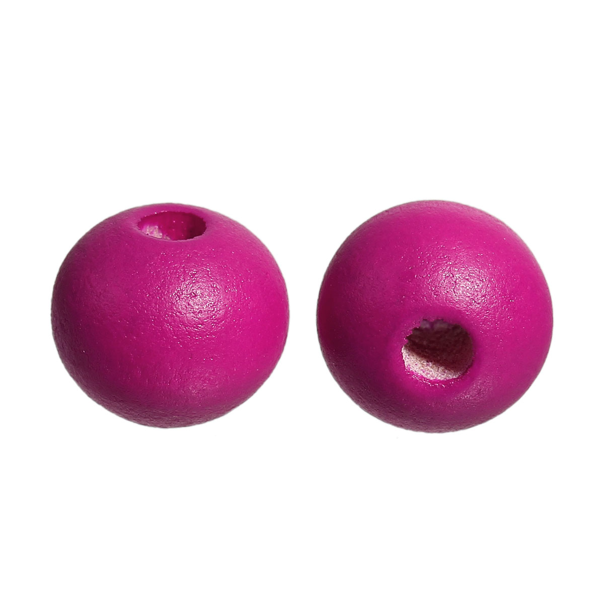 Picture of Natural Hinoki Wood Spacer Beads Round Fuchsia About 10mm Dia, Hole: Approx 3mm, 200 PCs