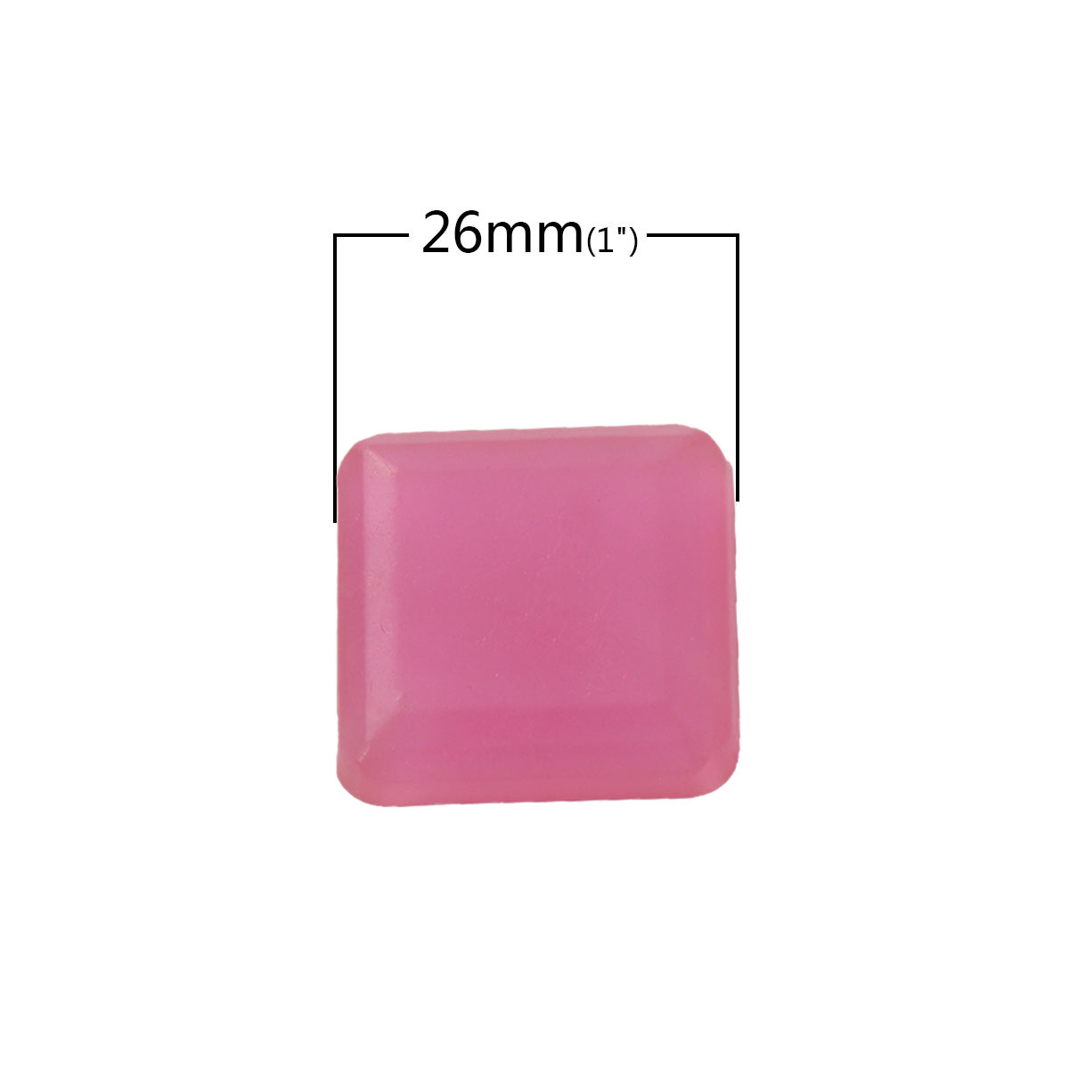 Picture of Acrylic Yellow Glow In The Dark Dome Seals Cabochon Square 26mm(1") x 26mm(1"), 1 Piece