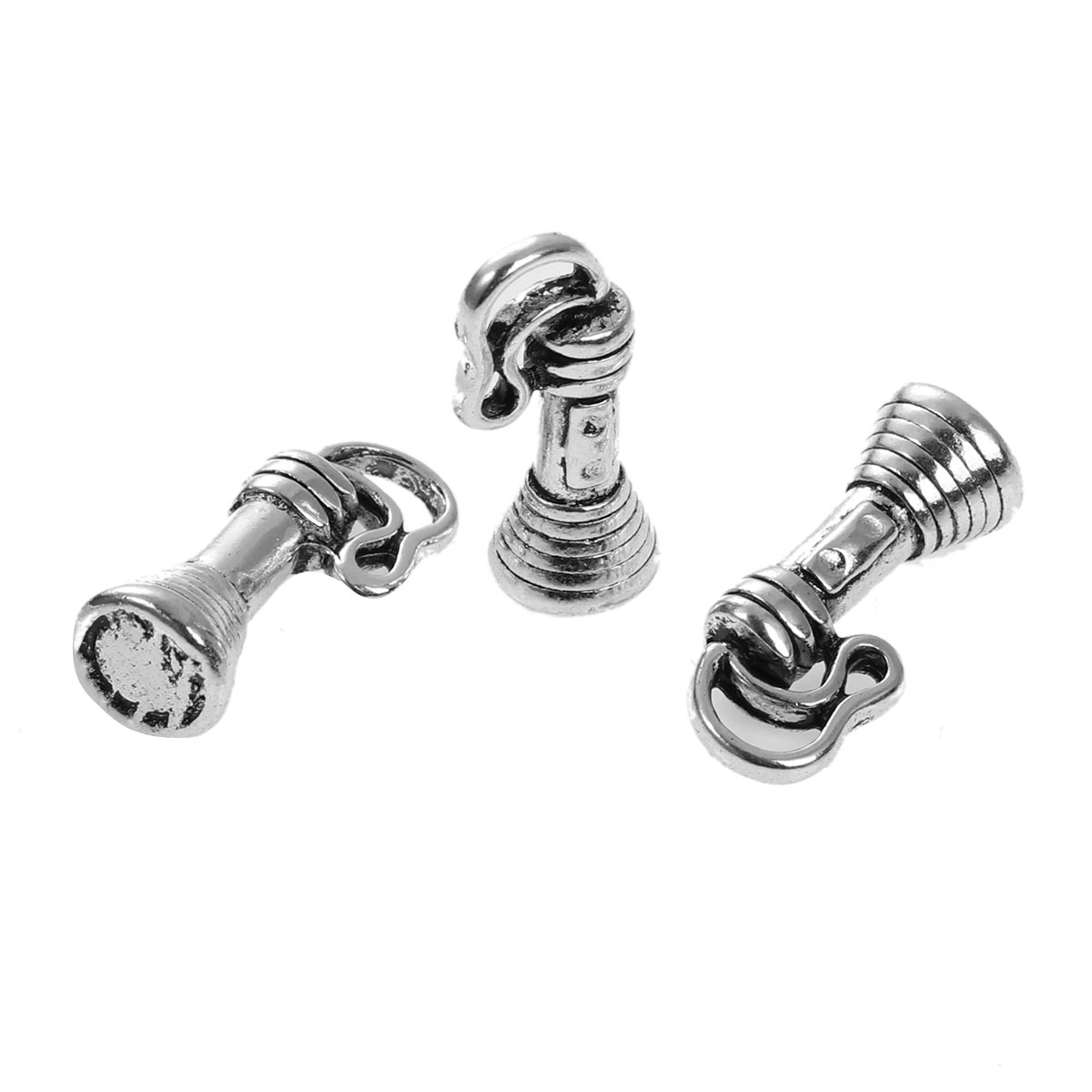 Picture of Zinc Based Alloy 3D Charms Pendants Torch Flashlight Antique Silver Color 20mm( 6/8") x 10mm( 3/8"), 10 PCs