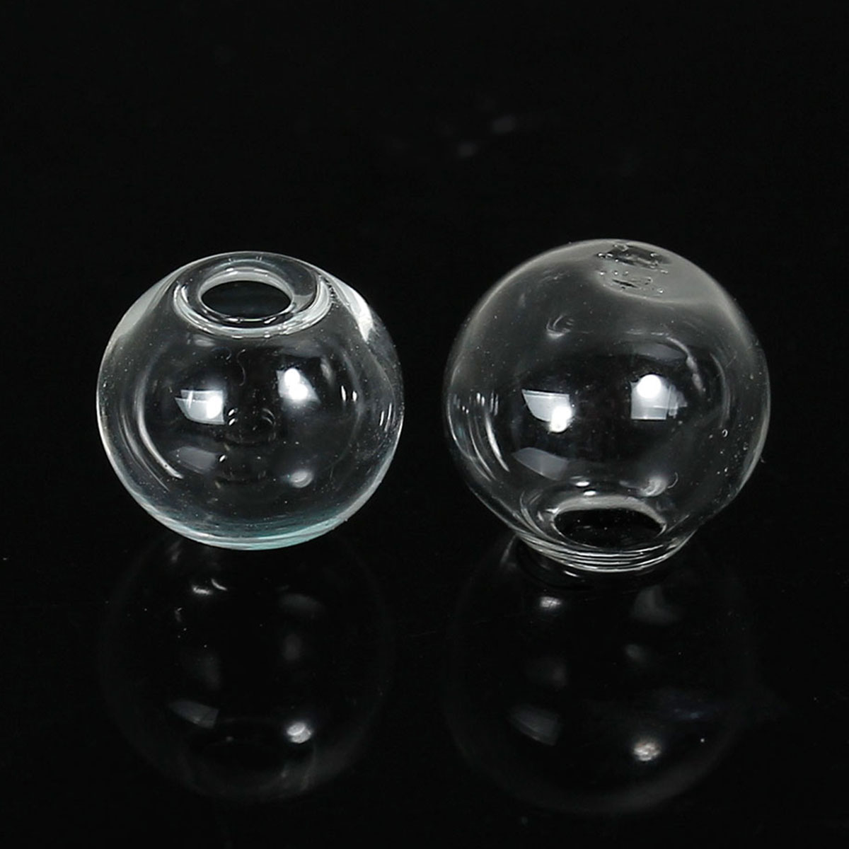 Picture of Transparent Glass Miniature Globe Bubble Bottle Vial Lightbulb Clear 10mm Dia., 20 PCs