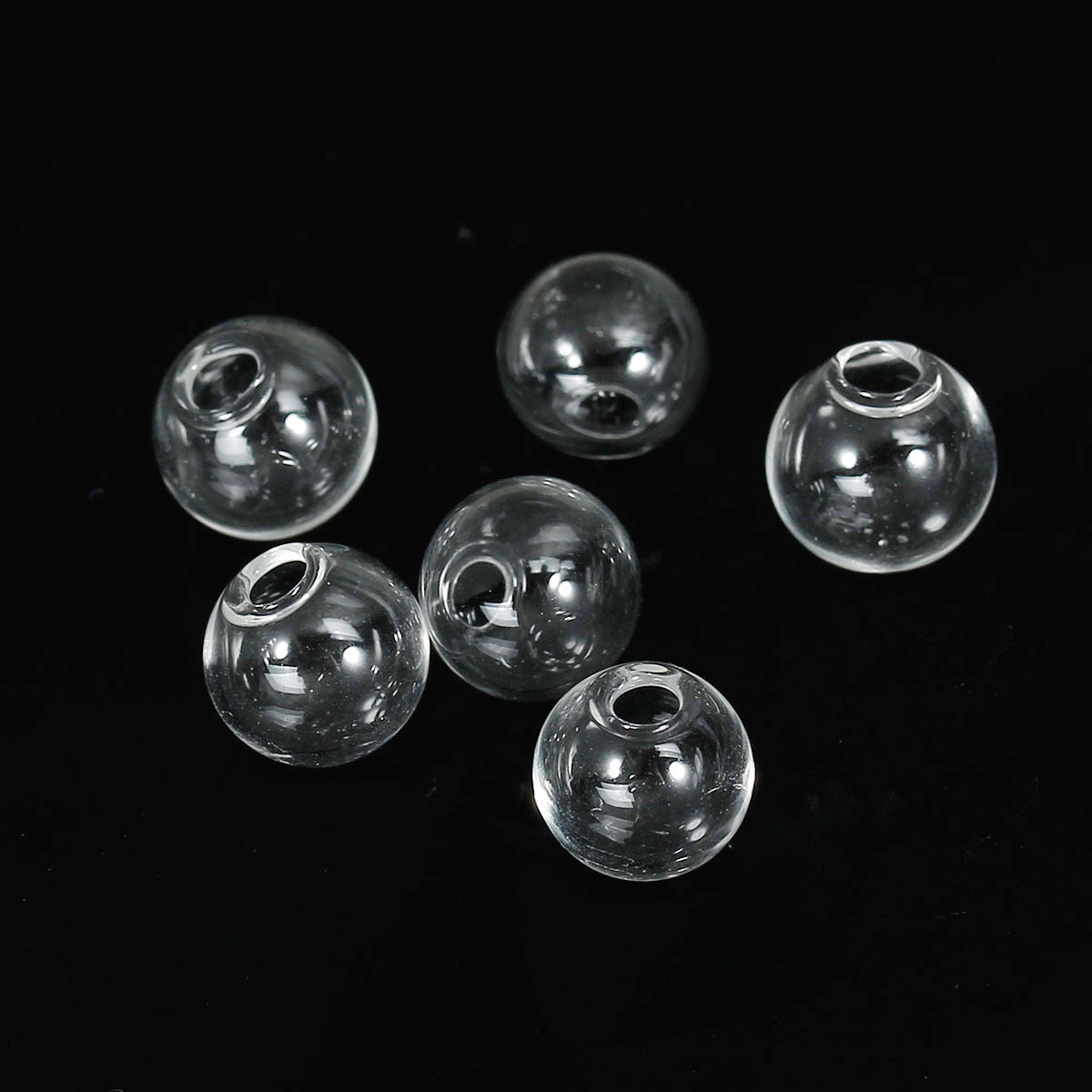 Picture of Transparent Glass Miniature Globe Bubble Bottle Vial Lightbulb Clear 10mm Dia., 20 PCs
