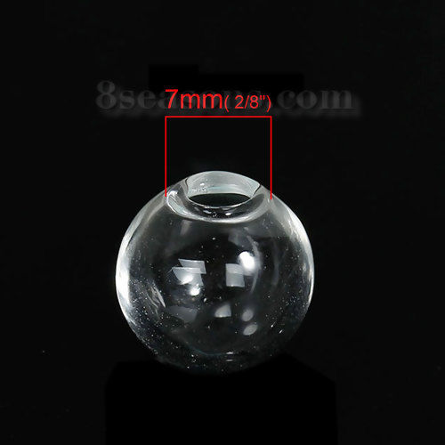 Picture of Transparent Glass Miniature Globe Bubble Bottle Vial Lightbulb Clear 14mm Dia., 5 PCs