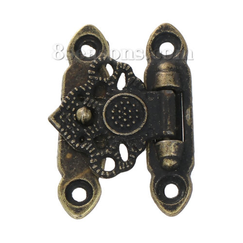 Bild von Eisenlegierung Kiste Schloss Bronzefarbe 36mm x 25mm 36mm x 9mm, 5 Sets