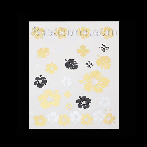 Bild von Temporäre Metallic Tattoos Aufkleber für Körper Wasserdicht Mit verschiedenen Muster 19.5cm x 14.2cm, 1 Blatt