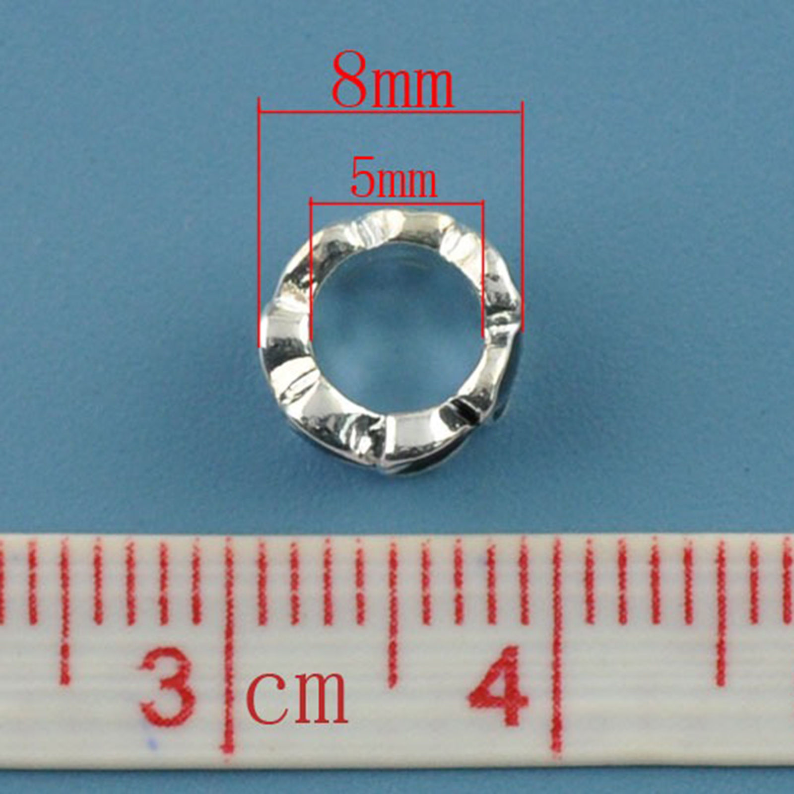 Picture of 2 PCs Zinc Based Alloy Valentine's Day European Style Large Hole Charm Beads Silver Plated Black Round Heart Enamel 8mm x 5mm, Hole: Approx 5mm