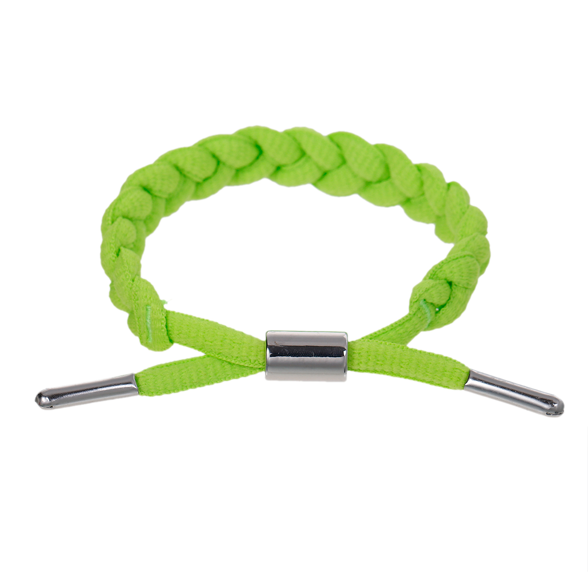 Bild von Modisch Elastisch Terylene Geflochtene Schnürsenkel Armband Neongrün 18.5cm-25.5cm lang, 1 Stück