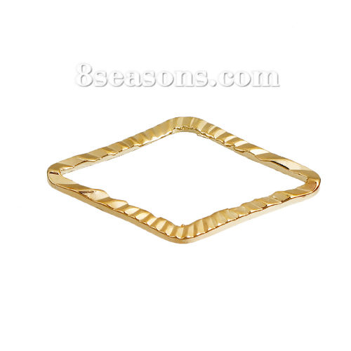 Изображение Латунь Рамки для бусин Ромб Позолоченный 14мм x 7мм, 50 ШТ