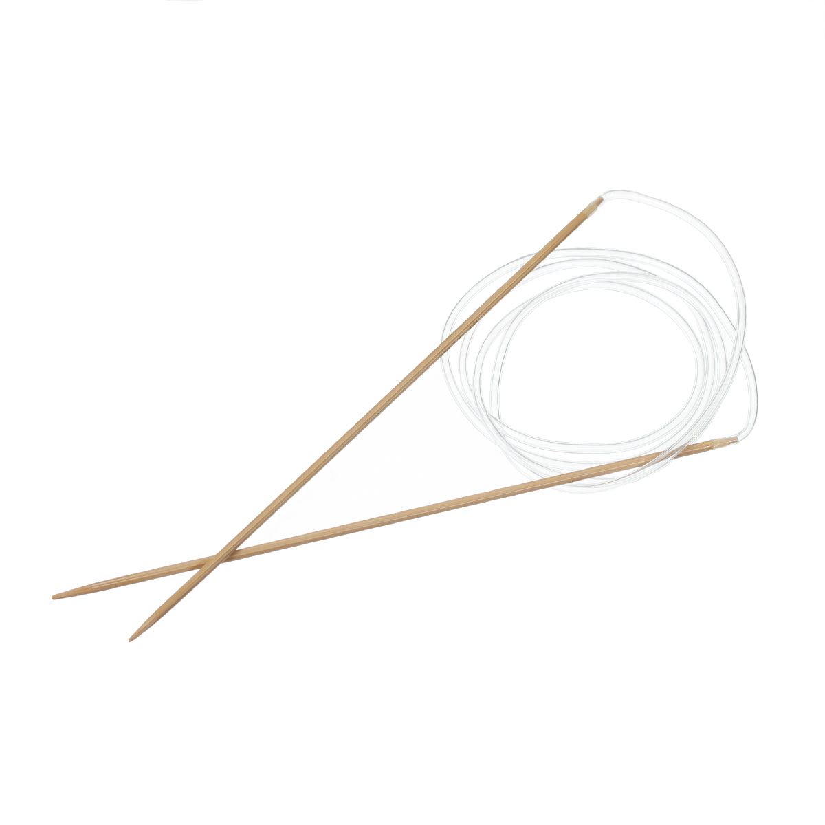 Bild von (US0 2.0mm) Bambus Tube Stricknadel Naturfarben 100cm lang, 1 Paar