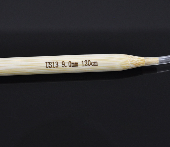 Picture of (US13 9.0mm) Bamboo Circular Knitting Needles Natural 120cm(47 2/8") long, 1 Pair
