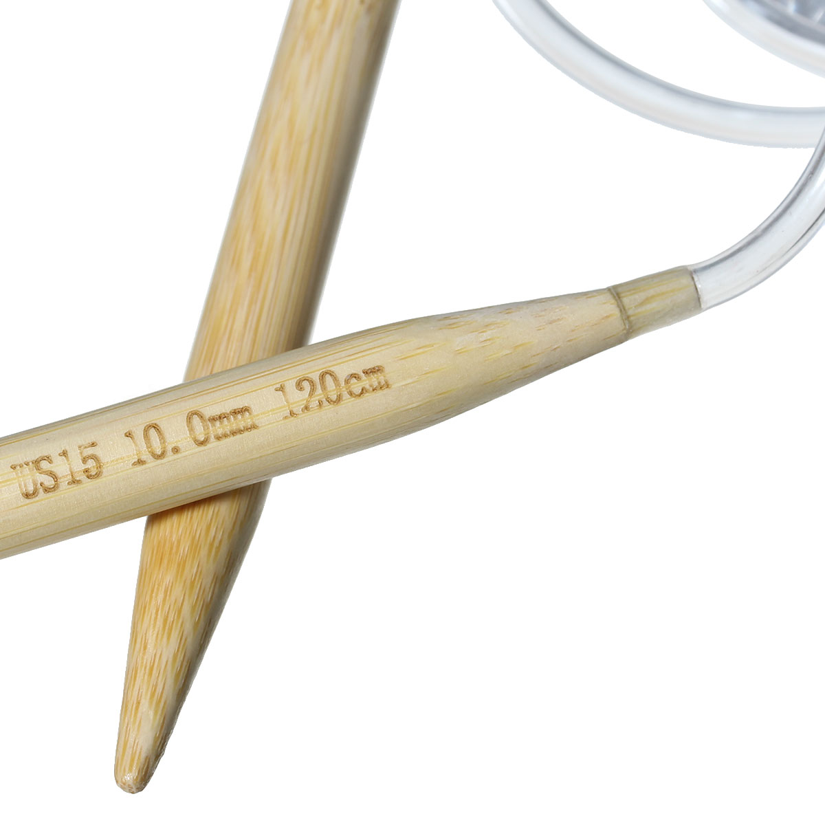 Picture of (US15 10.0mm) Bamboo Circular Knitting Needles Natural 120cm(47 2/8") long, 1 Pair