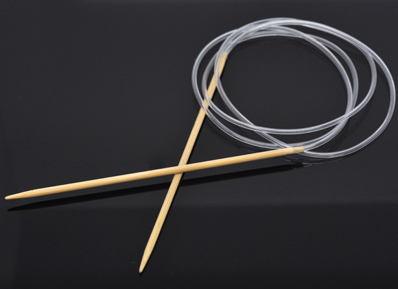 Picture of (US3 3.25mm) Bamboo Circular Knitting Needles Natural 120cm(47 2/8") long, 1 Pair