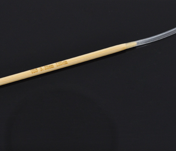 Picture of (US3 3.25mm) Bamboo Circular Knitting Needles Natural 120cm(47 2/8") long, 1 Pair