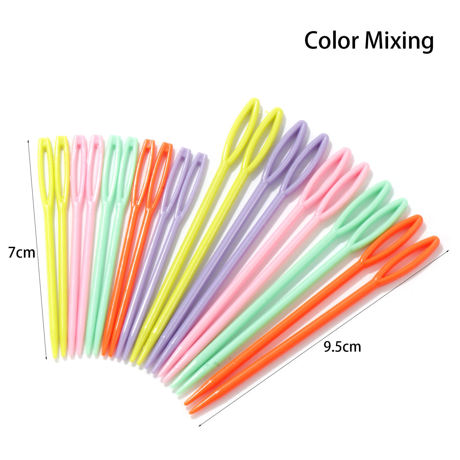 Imagen de 1 Juego ( 20 Unidades/Juego) Plástico Aguja de coser Al Azar Color Mezclado 9.5cm 7cm longitud