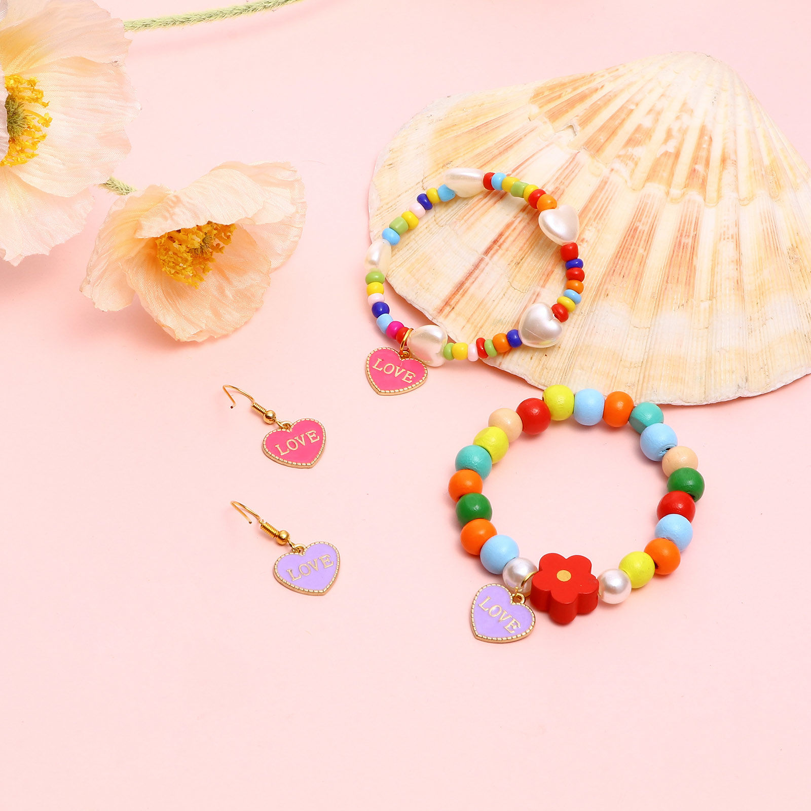 Image de Breloques La Saint Valentin en Alliage de Zinc Cœur Doré Couleur au Hasard Message" LOVE " Émail 15mm x 15mm, 1 Kit