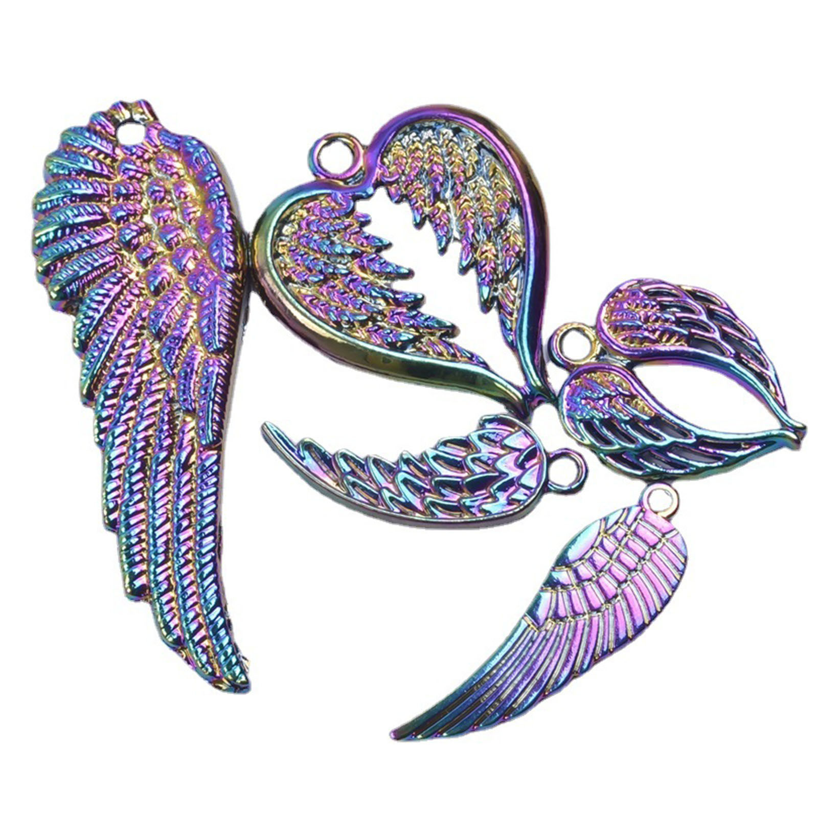 Picture of Zinc Based Alloy Charms Rainbow Color Plated Wing 1 Set ( 5 PCs/Set)