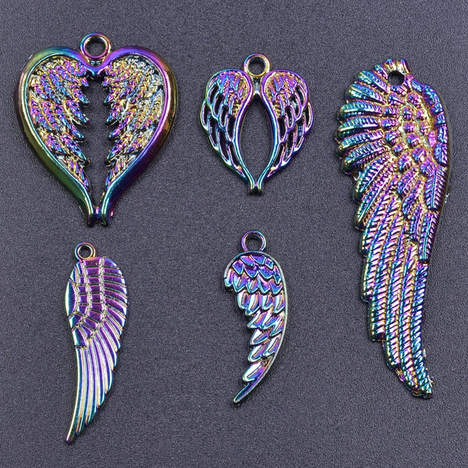 Picture of Zinc Based Alloy Charms Rainbow Color Plated Wing 1 Set ( 5 PCs/Set)
