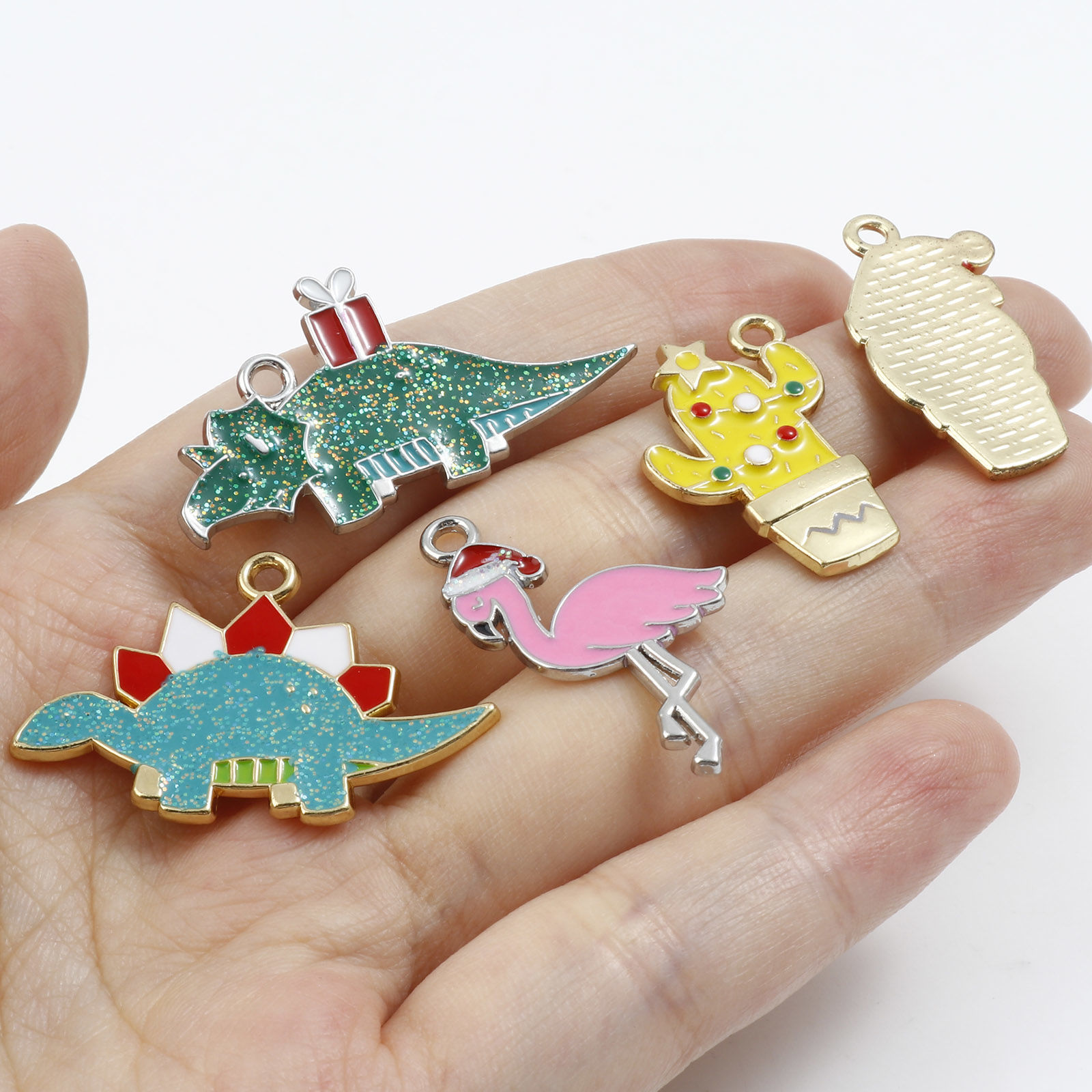 Imagen de Zamak Navidad Colgantes Charms Al Azar Multicolor Esmalte 3.7x1.9cm - 2.4x1.7cm, 1 Paquete ( 16 Unidades/Juego)