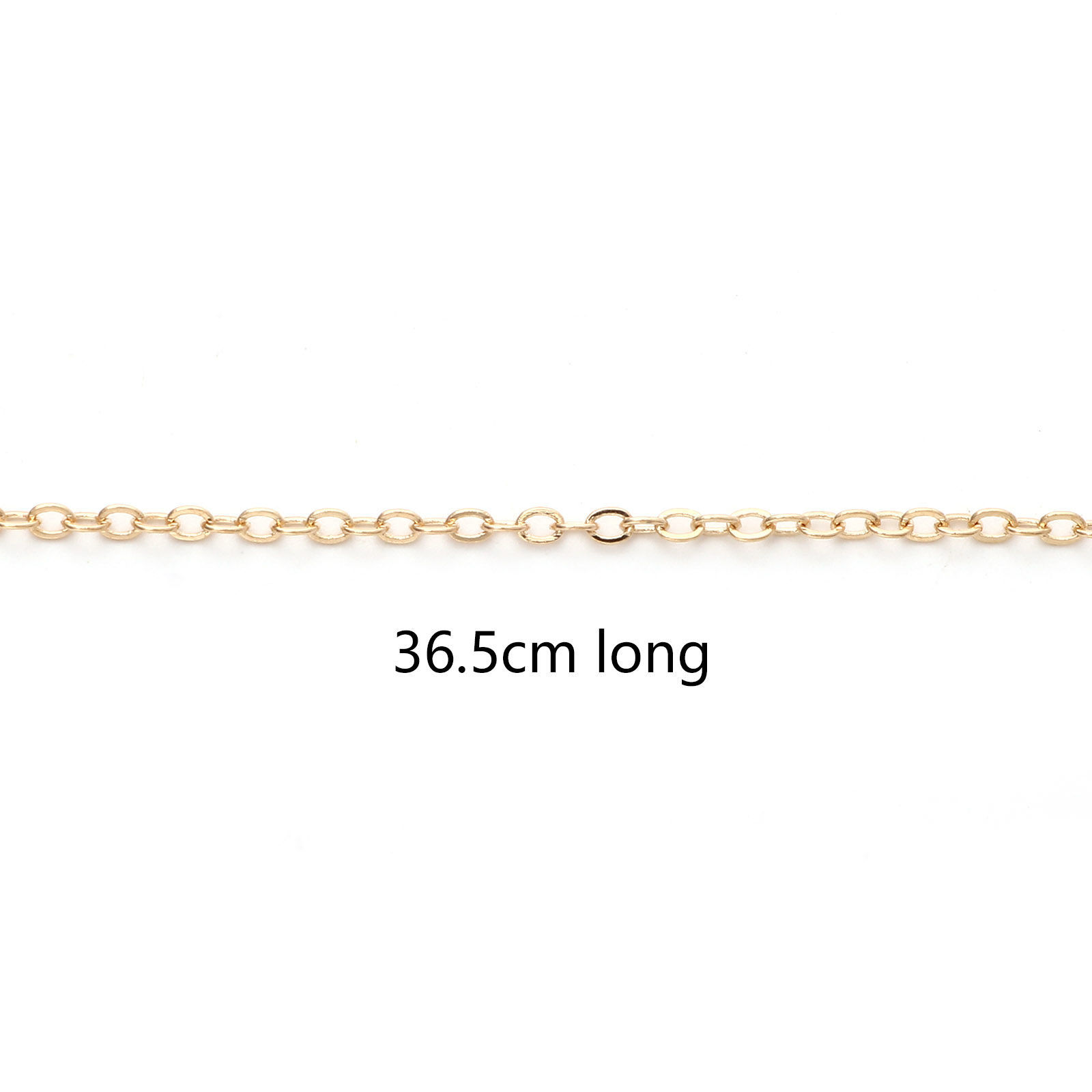 Imagen de Hierro Cable Cadena Cruz Collares Chapado en Oro 36.5cm longitud, Cadena: 2mm, 1 Paquete ( 10 Unidades/Paquete)