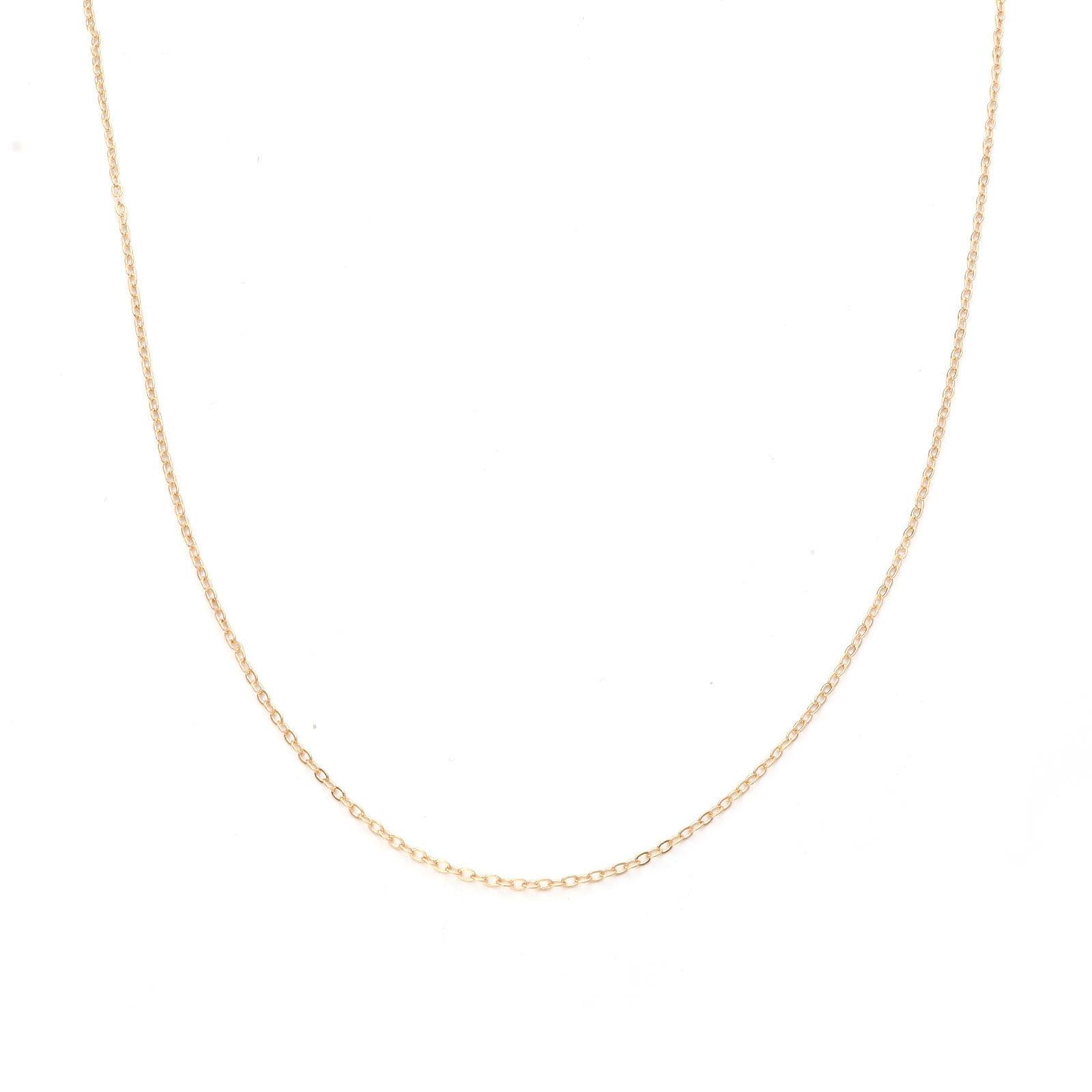 Imagen de Hierro Cable Cadena Cruz Collares Chapado en Oro 36.5cm longitud, Cadena: 2mm, 1 Paquete ( 10 Unidades/Paquete)
