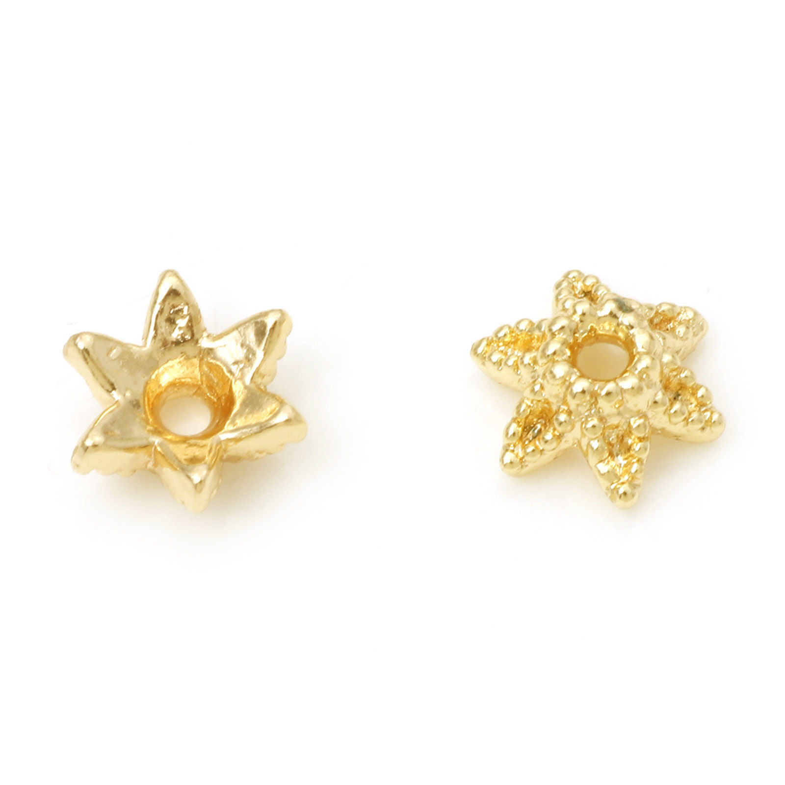 Picture of Brass Beads Caps Flower Real Gold Plated (Fit 8mm Bead) 9mm x 8mm, 10 PCs