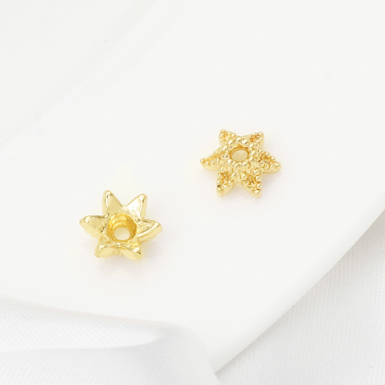 Picture of Brass Beads Caps Flower Real Gold Plated (Fit 8mm Bead) 9mm x 8mm, 10 PCs