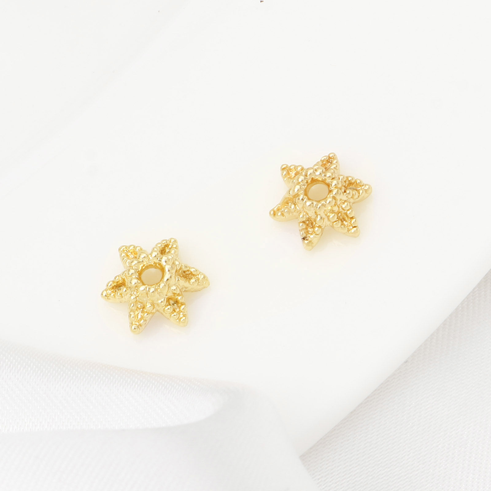 Picture of Brass Beads Caps Flower Real Gold Plated (Fit 8mm Bead) 9mm x 8mm, 10 PCs