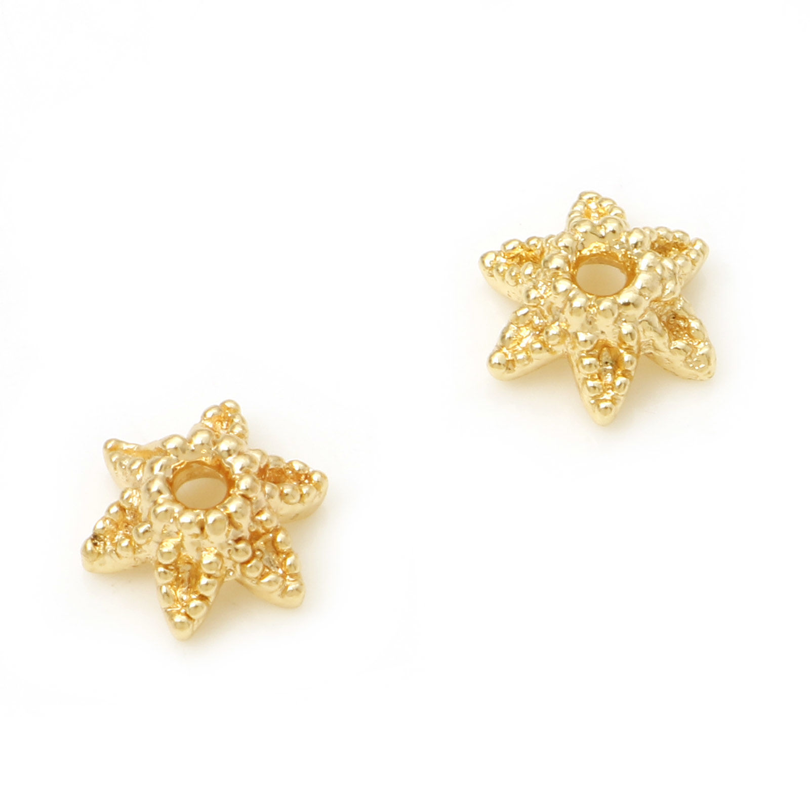 Picture of Brass Beads Caps Flower Real Gold Plated (Fit 8mm Bead) 9mm x 8mm, 10 PCs