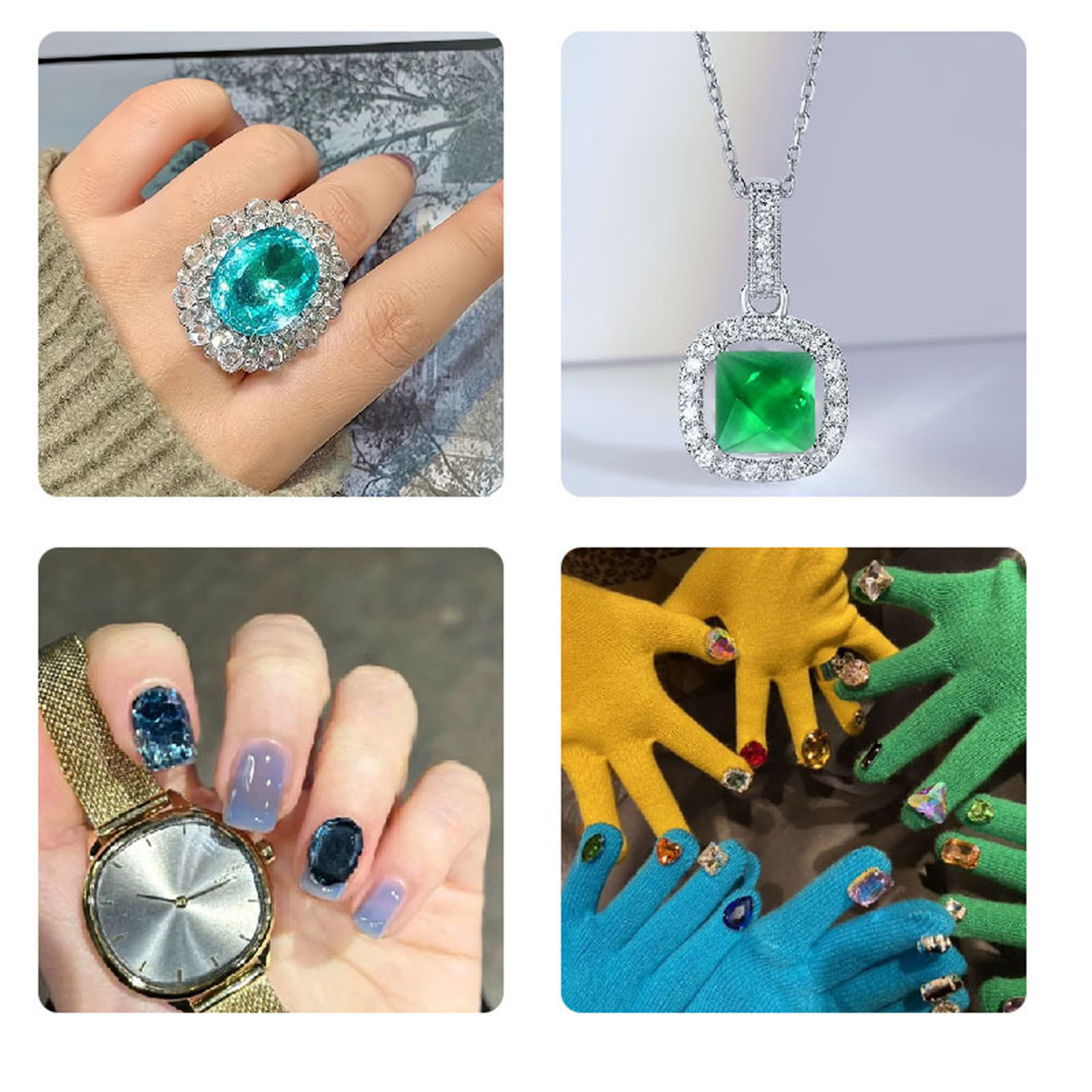 Picture of Silicone Resin Mold For Jewelry Rhinestone Making Rectangle Geometric White 11.1cm x 6cm, 1 Piece