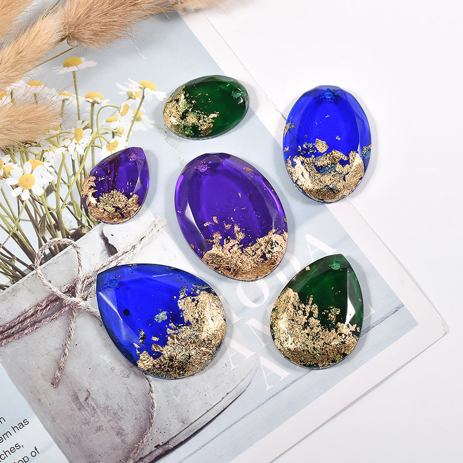 Изображение Силикон Форма из смолы для украшения дома своими руками Овальные Капли Белый 11.6см x 6.4см, 1 ШТ