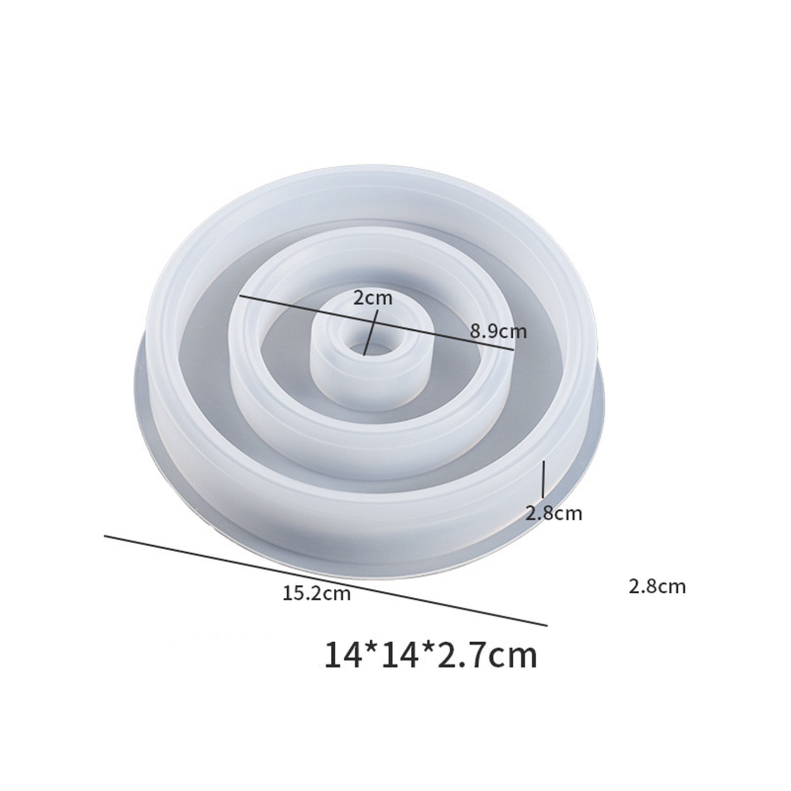 Изображение Силикон Форма из смолы для изготовления мыла в форме свечи своими руками Подсвечник Круглые Белый 15.2см x 2.8см, 1 ШТ