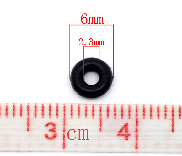 Picture of Rubber Ring/ Silicone Beads 6mm for Clip Stopper Beads, sold per packet of 500