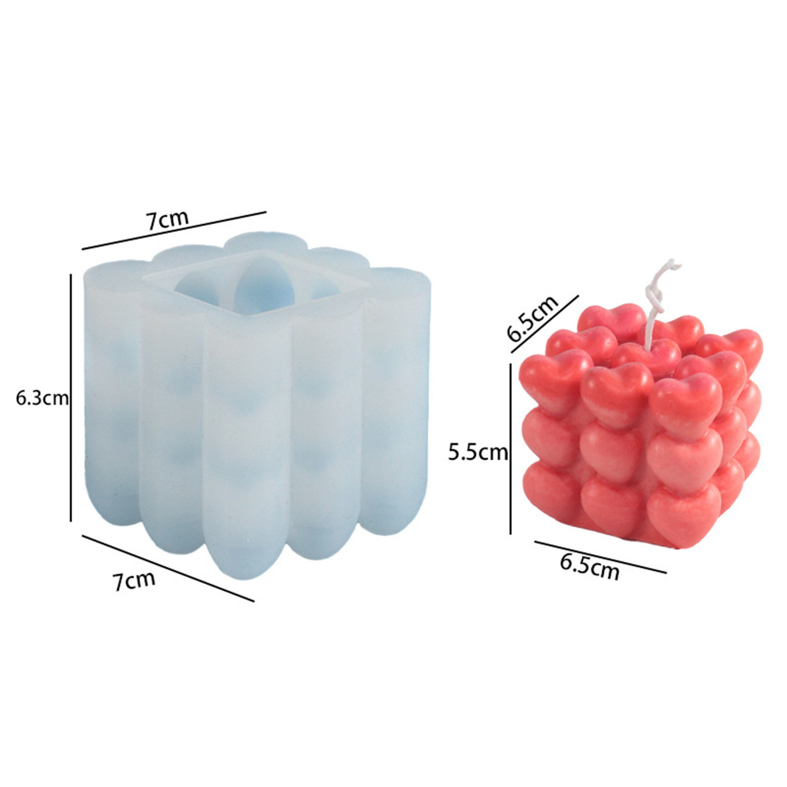 Picture of Silicone Resin Mold For Candle Soap DIY Making Rubik's Cube/ Magic Cube White 7cm x 7cm, 1 Piece