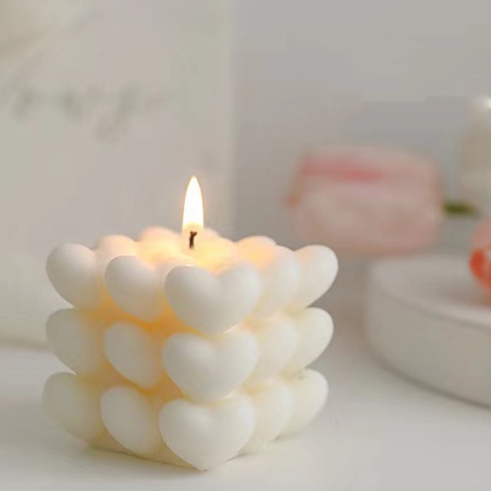 Picture of Silicone Resin Mold For Candle Soap DIY Making Rubik's Cube/ Magic Cube White 7cm x 7cm, 1 Piece
