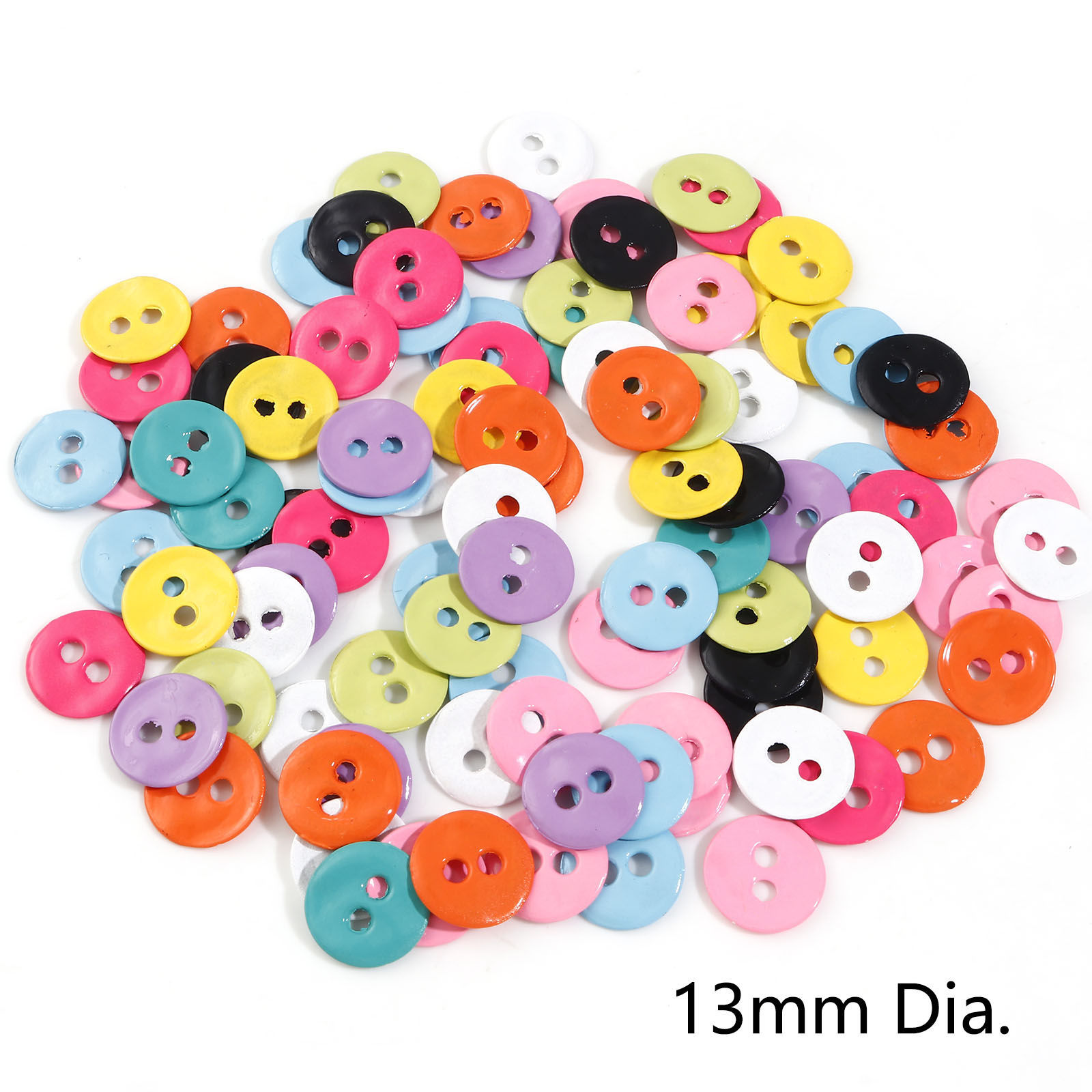 Imagen de Zamak Metal Botones Dos Agujeros Al Azar Color Mezclado Ronda Pintura 13mm Dia, 10 Unidades