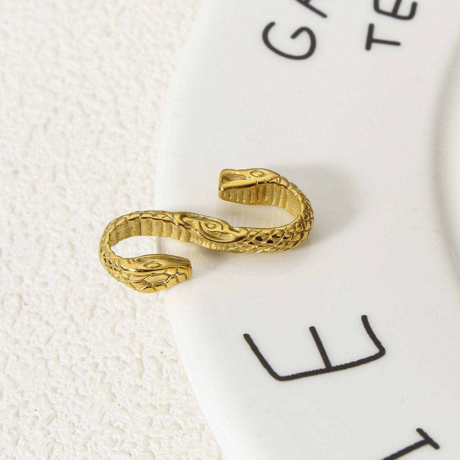 Bild von 1 Stück Umweltfreundliche Vakuumbeschichtung 304 Edelstahl Hakenverschluss S-Form Schlange 18K Gold plattiert 27mm x 14mm