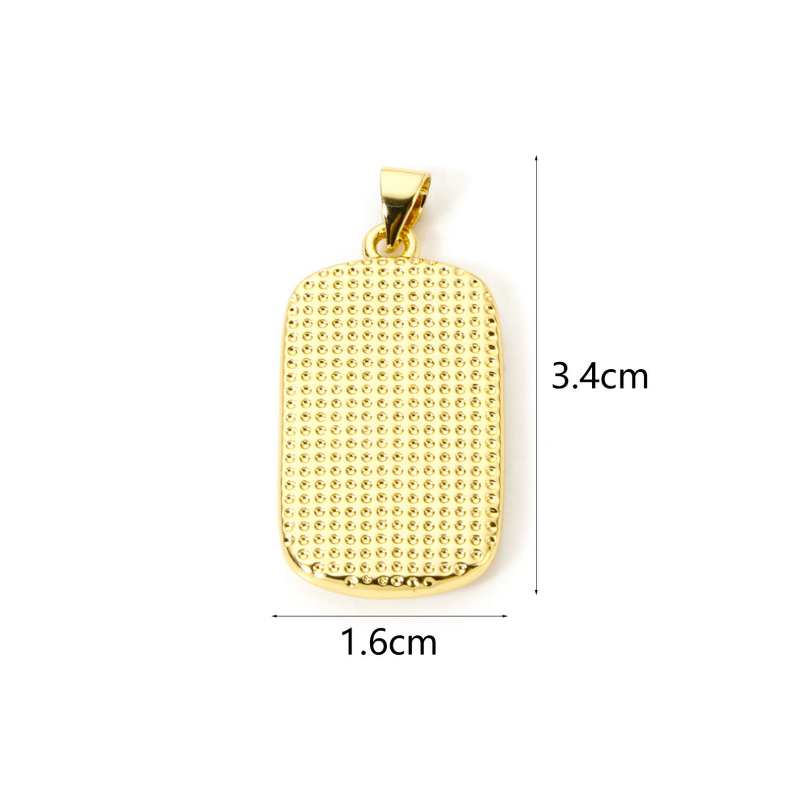 Imagen de 1 Unidad Respetuoso del Medio Ambiente Latón Positive Quotes Energy Colgantes 18K Oro Real Chapado Blanco Rectángulo Mensaje " LOVE PEACE LUCKY HAPPY " Esmalte 3.4cm x 1.6cm