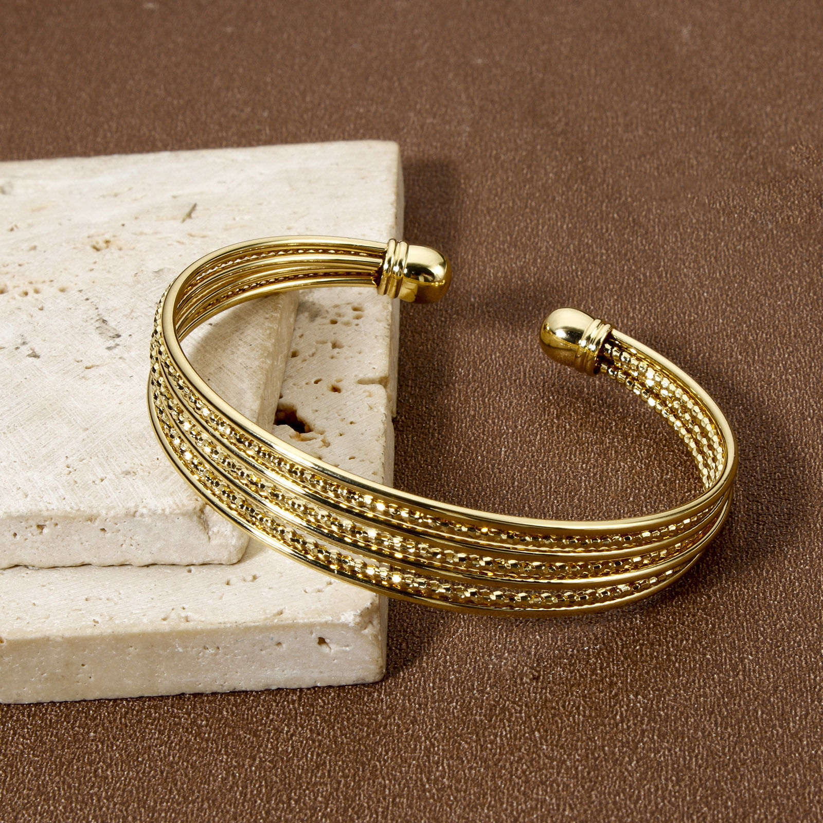 Picture of 1 Piece Eco-friendly Retro Brass Hollow Open Cuff Bangles Bracelets For Women Party 5.8cm Dia.