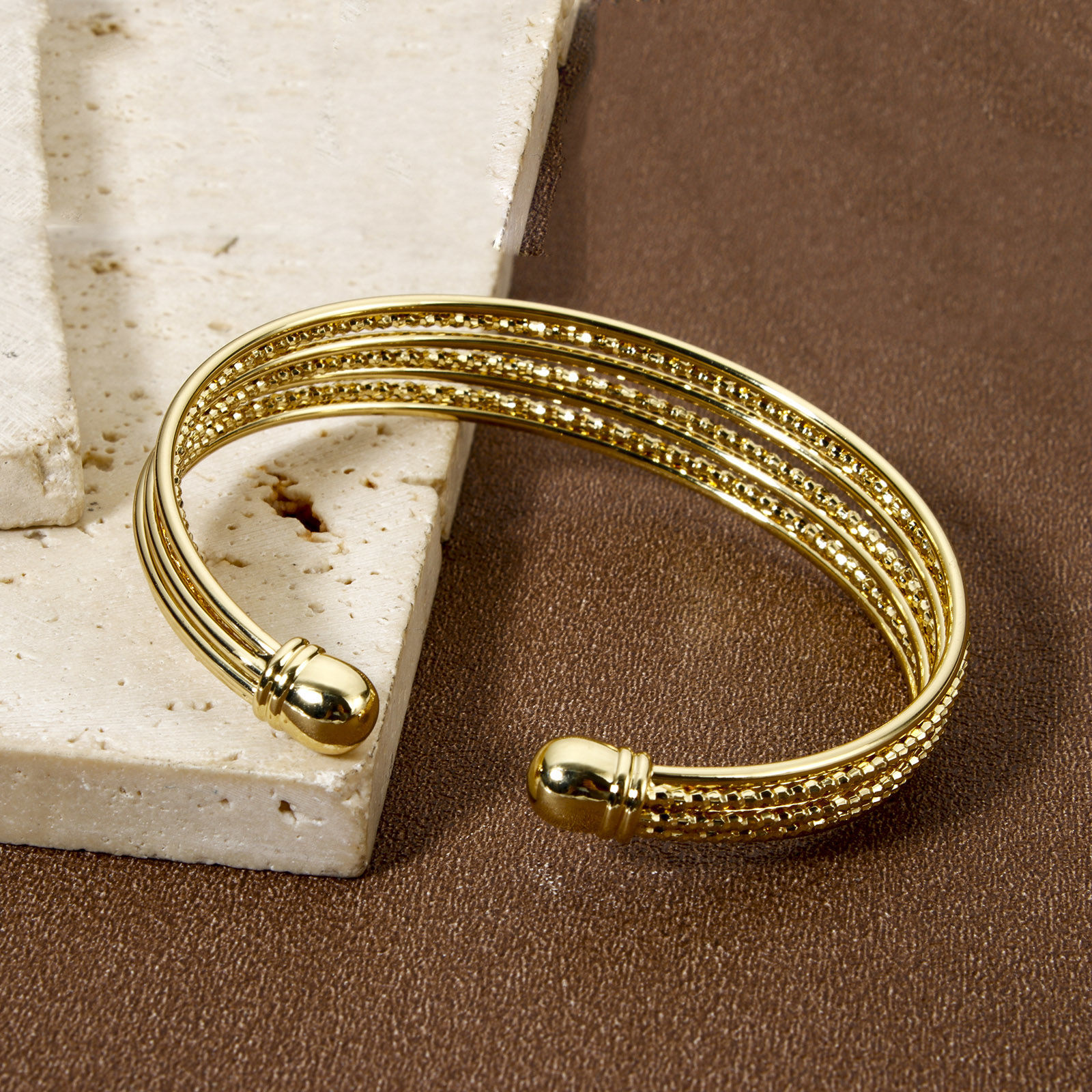 Picture of 1 Piece Eco-friendly Retro Brass Hollow Open Cuff Bangles Bracelets For Women Party 5.8cm Dia.