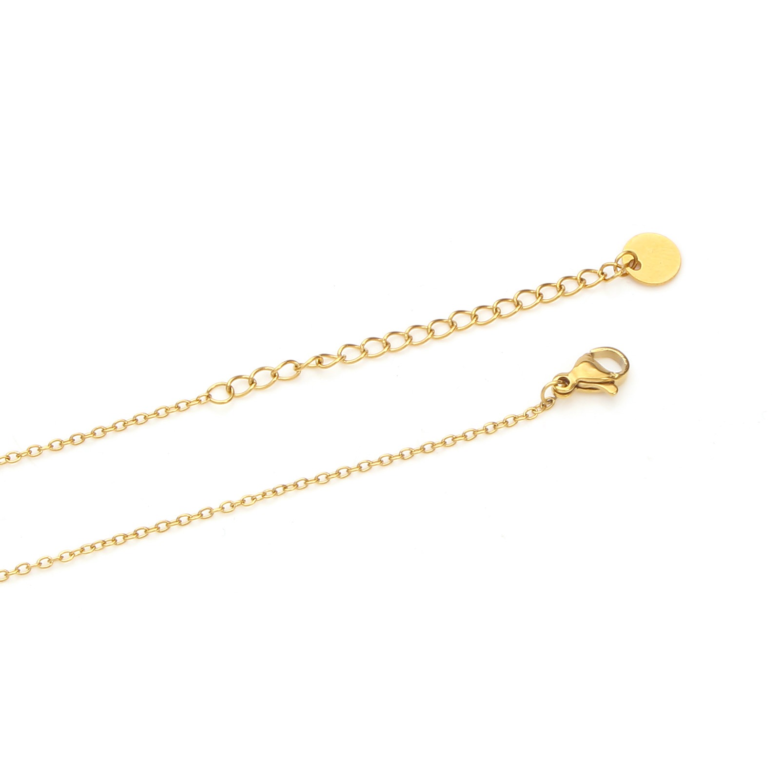 Imagen de 1 Unidad Recubrimiento al Vacío PVD Ecológico Sencillo & Casual 18K Oro Real Chapado 304 Acero Inoxidable Cadena de Cable Cruz Collares Para Mujeres Regalo 40cm longitud, Tamaño de la Cadena: 40cm