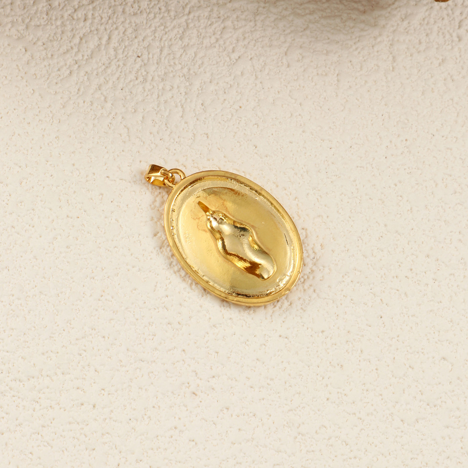 Picture of 1 Piece Eco-friendly Brass Religious Pendants 18K Real Gold Plated & Real Platinum Plated Two Tone Oval Virgin Mary 3.5cm x 1cm